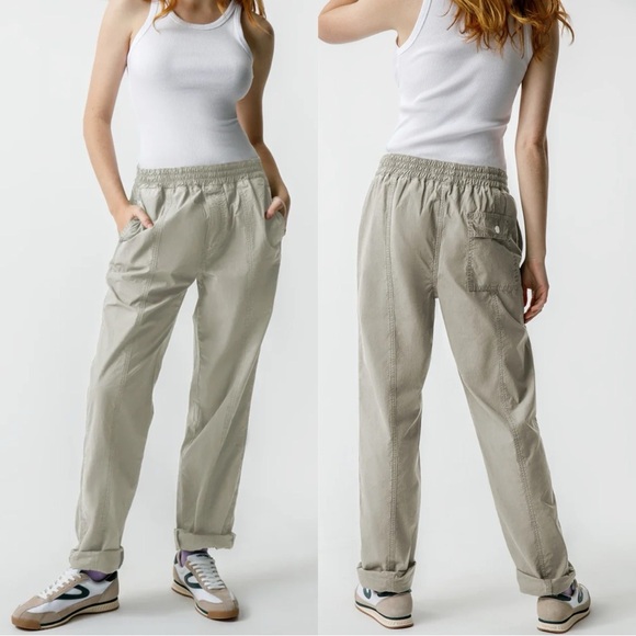 AMO Pam Pant Pumice Tan Casual Stretch Waist Pant Small - Picture 1 of 14